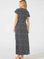 Ro&Zo Wrap Black Midi Dress - Image 2 of 6