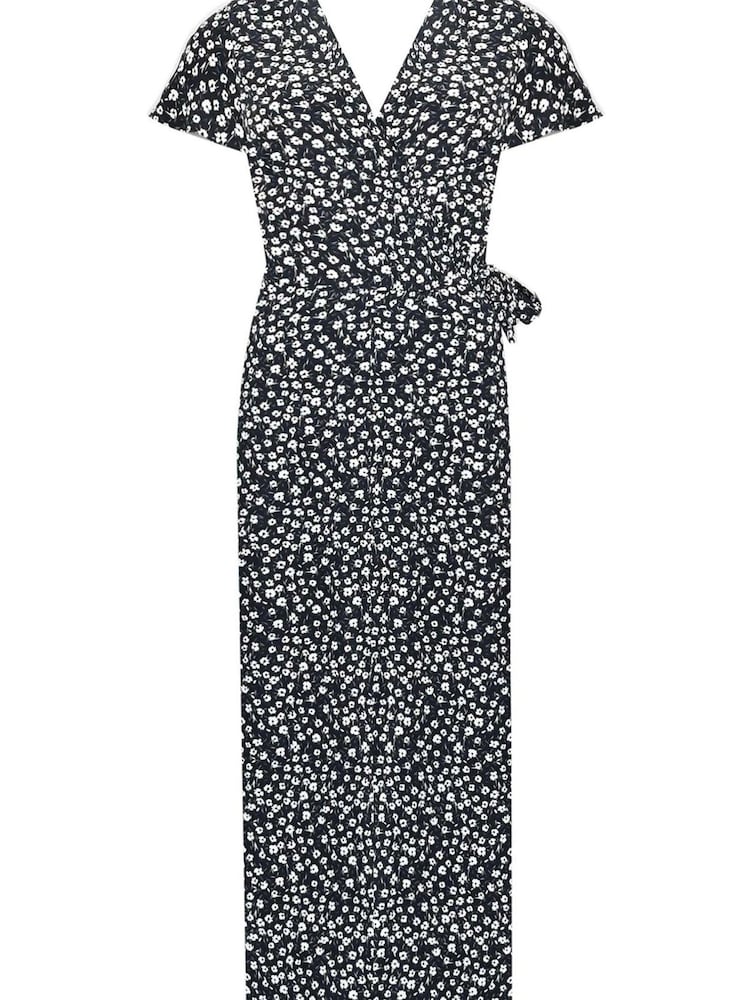 Ro&Zo Wrap Black Midi Dress - Image 6 of 6