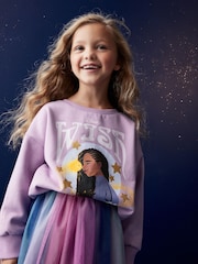 Purple Disney Wish Crew Sweatshirt Top (3-16yrs) - Image 1 of 7