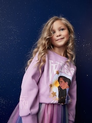 Purple Disney Wish Crew Sweatshirt Top (3-16yrs) - Image 4 of 7