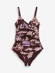 Burgundy Red Tummy Control Swimsuit - Image 5 of 6