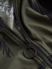 Khaki Green Palm Long Sleeve Rash Shaping Swimsuit - Image 7 of 7