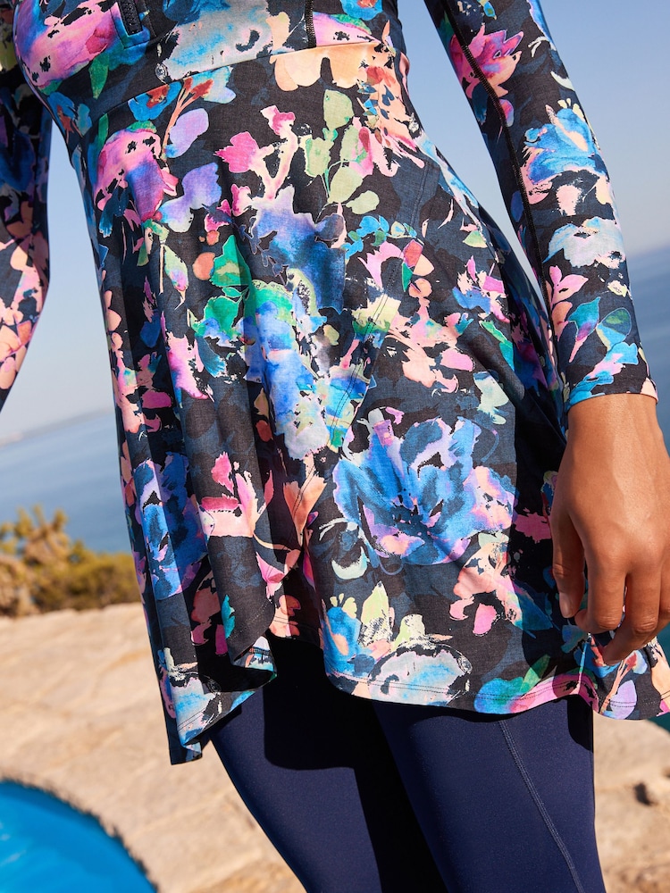 Imprimeu floral - Costum de baie modelator Mânecă lungă Modesty Burkini - Image 6 of 8