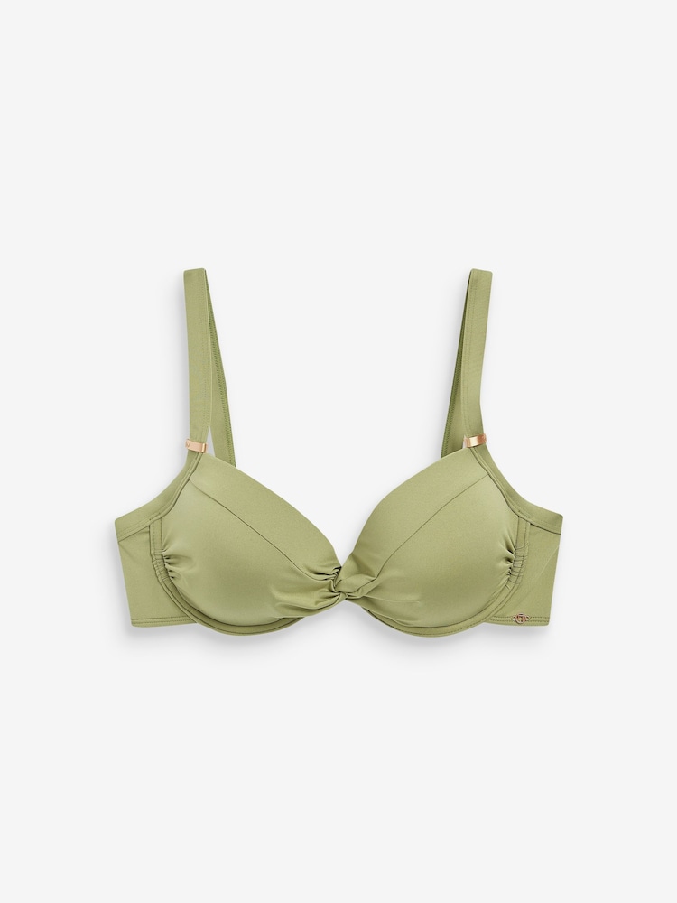 Khakigrün - Shaping-Bikinioberteil mit Bügel - Bild 7 von 7