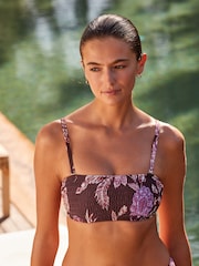 Floral de baie - Haut de bikini Bandeau Shirred - Image 1 of 4