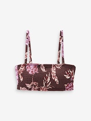 Berry Floral Shirred Bandeau Bikini Top - Image 5 of 5