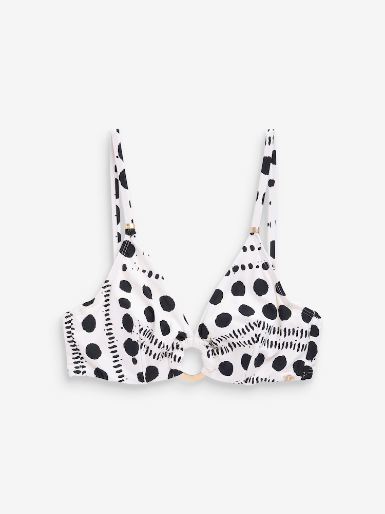 Black/White Wired Ring Bikini Top - Image 6 of 6 Black/White Wired Ring Bikini Top - Image 6 of 6