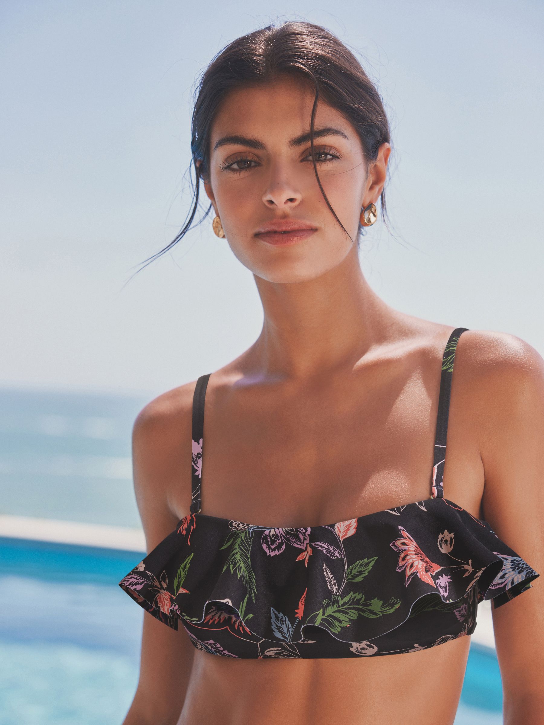 Flounce bandeau bikini top online