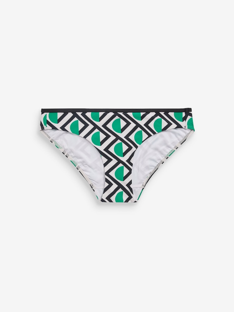 Grün mit geometrischen Muster - Bikinihose mit hohem Beinausschnitt - Bild 5 von 5