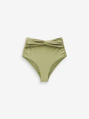Khaki Green High Waist Bikini Bottoms - Image 6 of 7