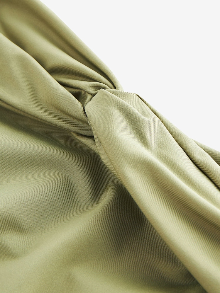 Khaki Green High Waist Bikini Bottoms - Image 7 of 7