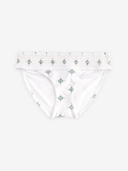 Green/Ecru Cream Shirred High Leg Bikini Bottoms - Image 7 of 7