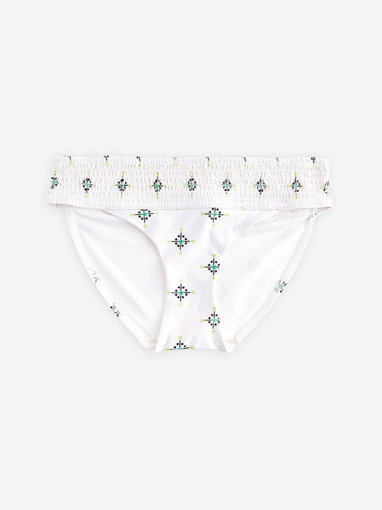 Green/Ecru Cream Shirred High Leg Bikini Bottoms - Image 7 of 7
