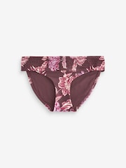 Berry Floral Shirred High Leg Bikini Bottoms - Image 5 of 5