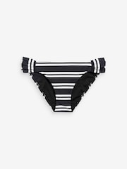 Black/White Stripe High Leg Bikini Bottoms - Image 6 of 6