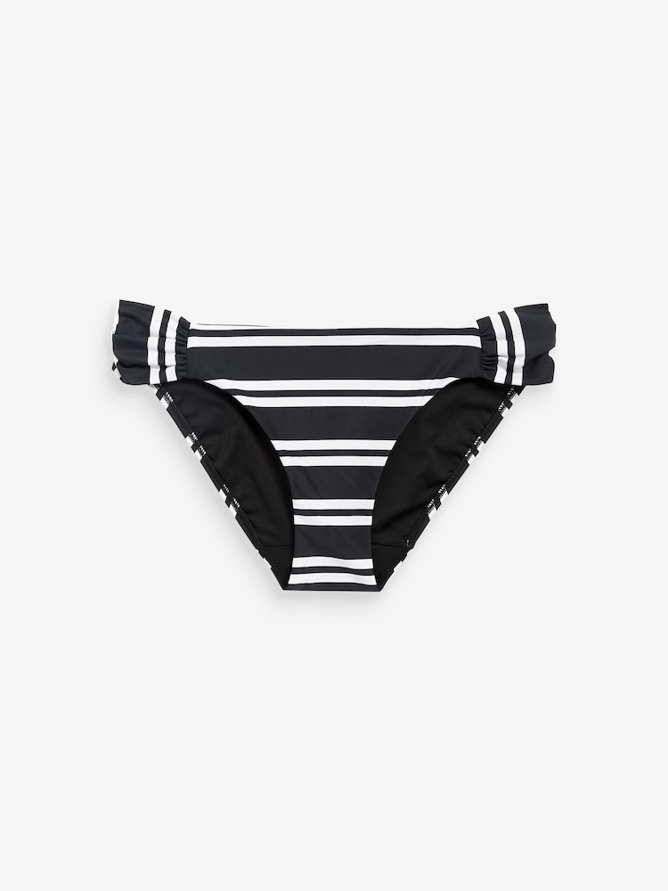 Black/White Stripe High Leg Bikini Bottoms - Image 6 of 6