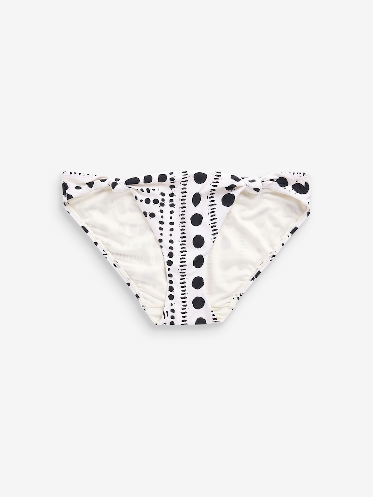 Monochrome Spot Knotted High Leg Bikini Bottom - Image 6 of 6