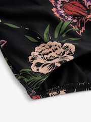 Black Floral High Waist Bikini Bottoms - Image 6 of 6