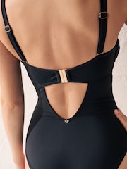 Black DD+ Wired Bandeau Tummy Control Swimsuit - Image 6 of 7