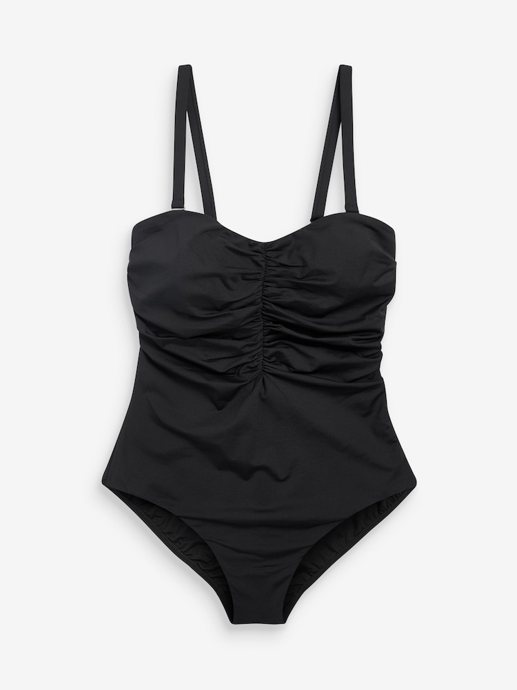 Black DD+ Wired Bandeau Tummy Control Swimsuit - Image 9 of 9