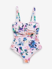 Cream Floral DD+ Wired Bandeau Tummy Control Swimsuit - Image 4 of 4