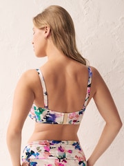 Crème gebloemd - Minimise bandeau-bikinitop zonder vulling, cup DD+ - Image 3 of 5
