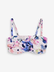 Crème gebloemd - Minimise bandeau-bikinitop zonder vulling, cup DD+ - Image 5 of 5