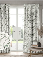 Sage Green Isla Floral Made To Measure Curtains - Image 1 of 9