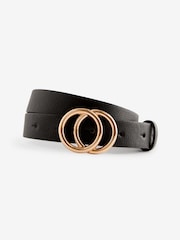 Black Black Belt with Gold Buckle Detail - Image 1 of 3