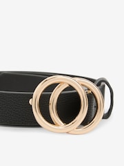 Black Black Belt with Gold Buckle Detail - Image 2 of 3