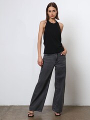 Religion Black Beaded Open Back Halter Neck Jersey Top - Image 3 of 8