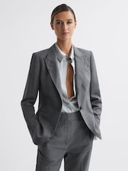 Reiss Grey Layton Tailored Fit Wool Blend Single Breasted Suit Blazer - Image 1 of 5