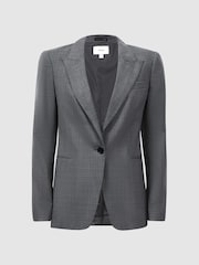 Reiss Grey Layton Tailored Fit Wool Blend Single Breasted Suit Blazer - Image 2 of 5