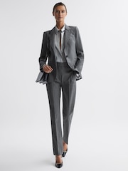 Reiss Grey Layton Tailored Fit Wool Blend Single Breasted Suit Blazer - Image 3 of 5