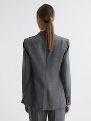Reiss Grey Layton Tailored Fit Wool Blend Single Breasted Suit Blazer - Image 5 of 5