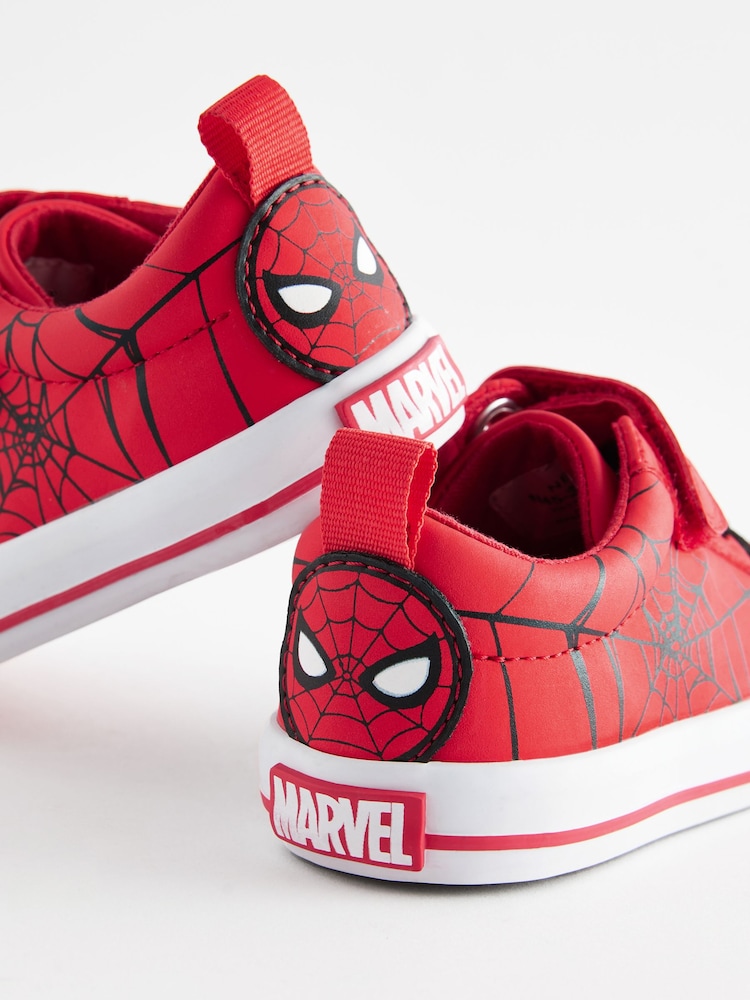 Red Standard Fit (F) Spiderman Touch Fastening Elastic Lace Trainers - Image 1 of 5