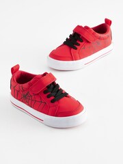 Red Standard Fit (F) Spiderman Touch Fastening Elastic Lace Trainers - Image 2 of 5
