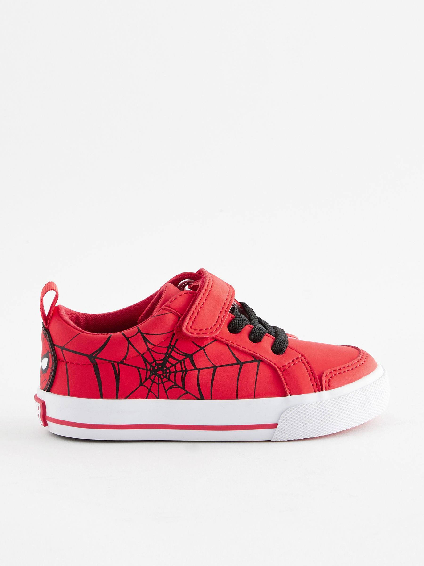 Buy Red Standard Fit (F) Spiderman Touch Fastening Elastic Lace Trainers  from Next Luxembourg