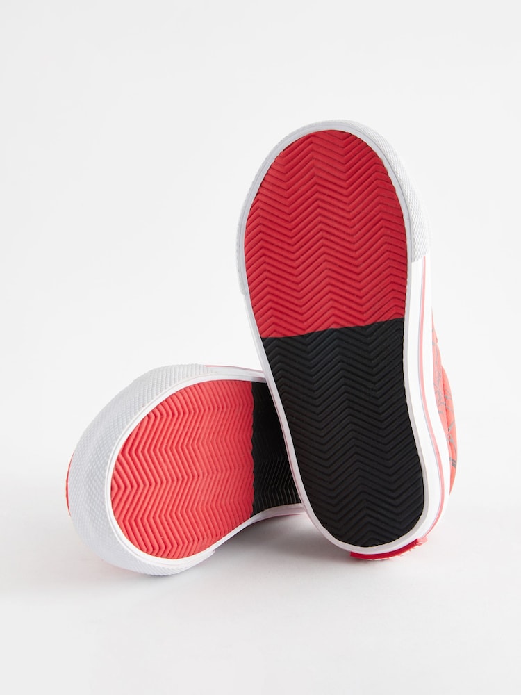 Red Standard Fit (F) Spiderman Touch Fastening Elastic Lace Trainers - Image 4 of 5
