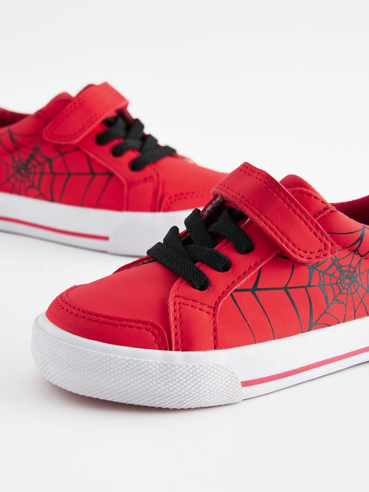 Red Standard Fit (F) Spiderman Touch Fastening Elastic Lace Trainers - Image 5 of 5