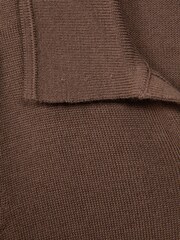 Reiss Brown Sugar Duchie Senior Merino Wool Open Collar Polo Shirt - Image 7 of 7
