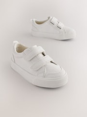 White Standard Fit (F) Two Strap Touch Fastening Trainers - Image 1 of 7