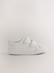 White Standard Fit (F) Two Strap Touch Fastening Trainers - Image 2 of 7