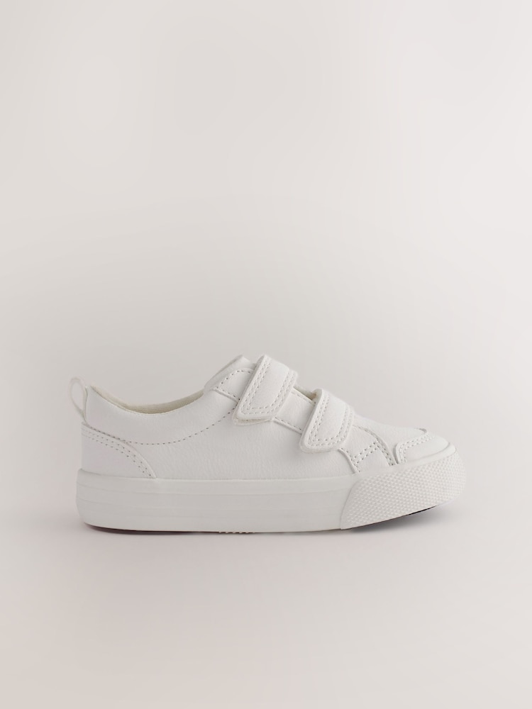 White Standard Fit (F) Two Strap Touch Fastening Trainers - Image 2 of 7