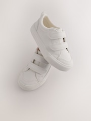 White Standard Fit (F) Two Strap Touch Fastening Trainers - Image 3 of 7