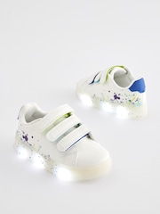 White Multi Colour Splat Light-Up Trainers - Image 1 of 7