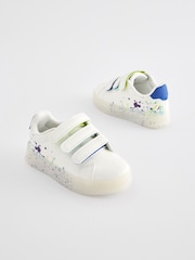 White Multi Colour Splat Light-Up Trainers - Image 2 of 7
