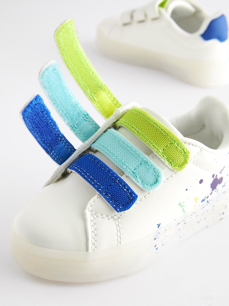 White Multi Colour Splat Light-Up Trainers - Image 7 of 7