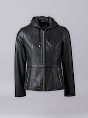 Lakeland Leather Black Abbeyville Hooded Leather Jackets - Image 1 of 6