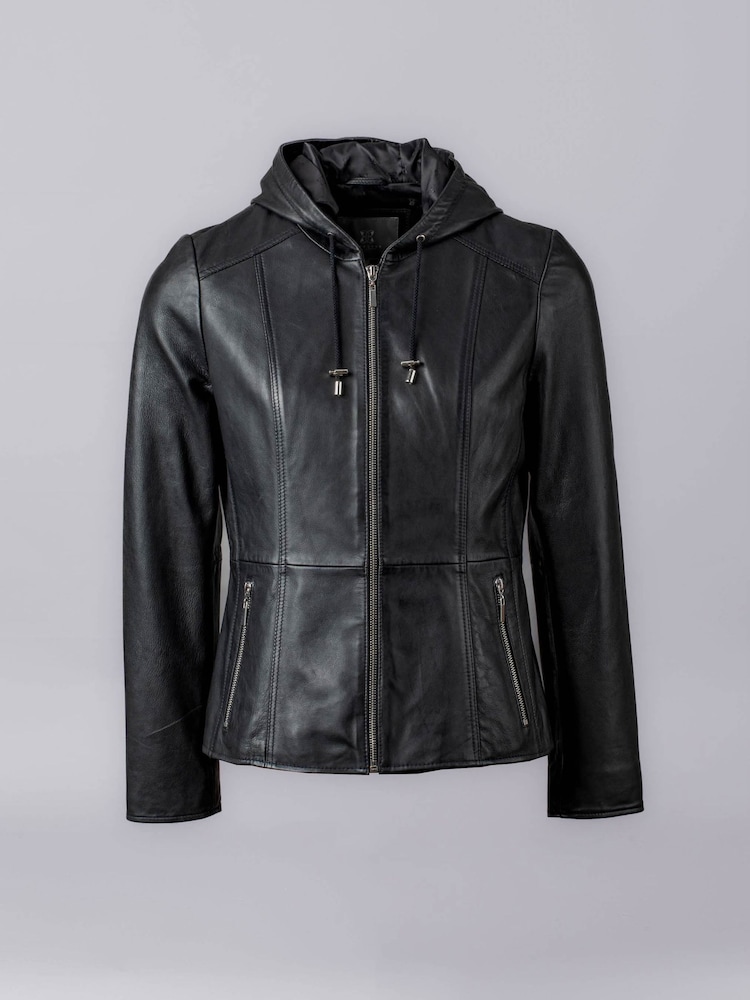 Lakeland Leather Black Abbeyville Hooded Leather Jackets - Image 1 of 6